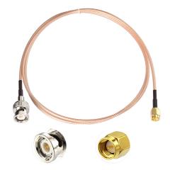 SUPERBAT SMA to BNC Cable, SMA Male to BNC Male Cable Pigtail + Right Angle BNC Male to SMA Male RG316 Jumper Cable (3ft 2Pcs) for VHF/UHF radios, SDR's and Network analyzers