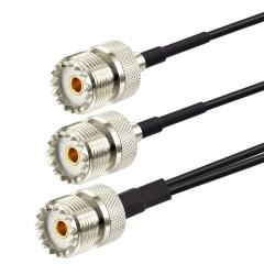 Superbat SO-239 Splitter Cable SO239 to Dual SO239 Low Loss Splitter Cable (12 Inch RG174) for HAM & CB Radio,Antenna Analyzer,Dummy Load,SWR Meter