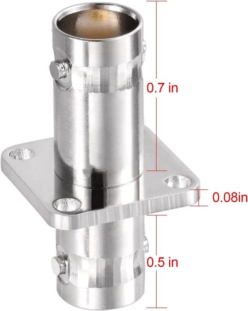 Superbat 2pcs BNC Adapter BNC Female to BNC Jack Female Flange 4 Hole Panel Mount RF Coaxial Connector