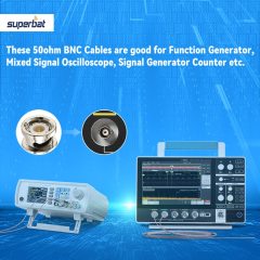 Superbat BNC Cable BNC Male to Male Connector Solder Coaxial Cable (2ft, 50 Ohm) for Antenna Scanners or Handheld Ham Radios etc. 2pcs