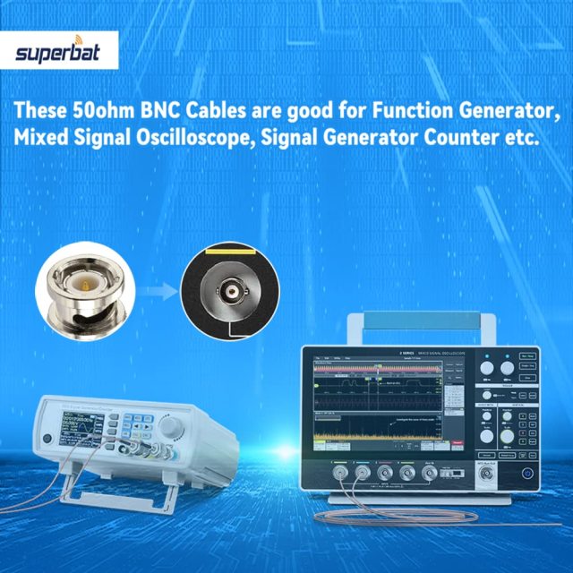 Superbat BNC Cable BNC Male to Male Connector Solder Coaxial Cable (2ft, 50 Ohm) for Antenna Scanners or Handheld Ham Radios etc. 2pcs