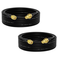 Superbat WiFi Antenna Extension Cable (2-Pack) RP-SMA Male to RP-SMA Female Bulkhead Mount RG8X Cable 10ft for WiFi Router Security Camera Wireless Network Card Adapter (Not for TV)