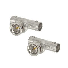 Superbat BNC Splitter Adapter 75 Ohm BNC Male to Dual BNC Female Splitter 1 in 2 Out for SDI HD-SDI Scope CCTV Security System Monitor Connector etc. 2pcs