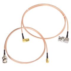 SUPERBAT SMA to BNC Cable, SMA Male to BNC Male Cable Pigtail + Right Angle BNC Male to SMA Male RG316 Jumper Cable (3ft 2Pcs) for VHF/UHF radios, SDR's and Network analyzers