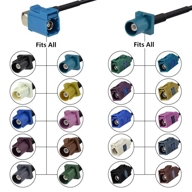 Superbat Fakra to RCA Cable, RCA Female to Blue Fakra Z Female Coax Pigtail 6" for Aftermarket Radio Head Unit Rear View Camera etc.