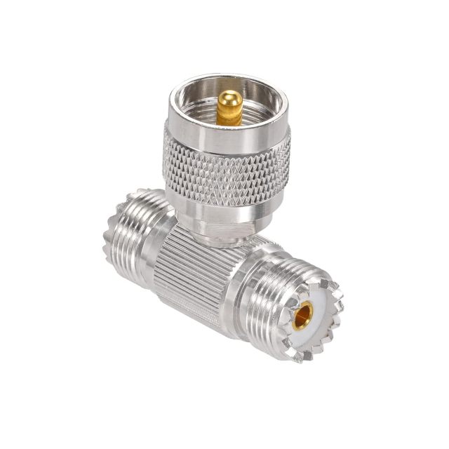 Superbat UHF Splitter Connector UHF Male to Dual UHF Female Coax Adapter PL259 SO239 T Shape Adapters for Coaxial Cable HT Ham Radio CB Antenna 2-Pack