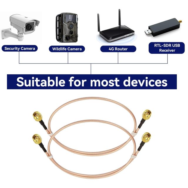 Superbat SMA Cables SMA Male to Male Cable Connector RG316 Coaxial Cable for 4G WiFi Antenna Analyzer VNA Antenna Extender Cable Router RTL SDR Dongle etc. 2-Pack