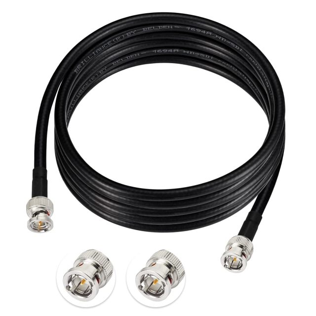 Superbat SDI Cable BNC Cable 3G/6G/12G (Belden 1694A Black) 10ft/15ft/25ft/50ft/100ft, Supports HD-SDI/3G-SDI/4K Video Security Camera CCTV Systems, SDI Precision Video Cable