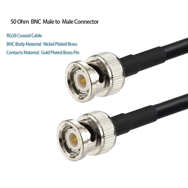 Superbat BNC Male to BNC Male Coax Cable 25ft 50 Ohm BNC Connectors RG58 Cable for HD SDI Radio Antenna Scanner Oscilloscope Generator etc.
