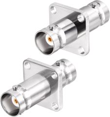 Superbat 2pcs BNC Adapter BNC Female to BNC Jack Female Flange 4 Hole Panel Mount RF Coaxial Connector