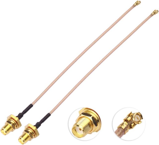 Superbat U.fl/IPEX Cable Mini PCI to SMA Bulkhead O-Ring Jack Low Loss Coaxial Cable RG178 6" 15cm for Wireless Routers Mini PCIe Cards Network Extension Pigtail PCI WiFi WAN Repeater Antenna 2-Pack