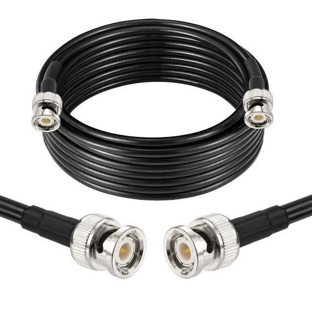 Superbat BNC Male to BNC Male Coax Cable 25ft 50 Ohm BNC Connectors RG58 Cable for HD SDI Radio Antenna Scanner Oscilloscope Generator etc.