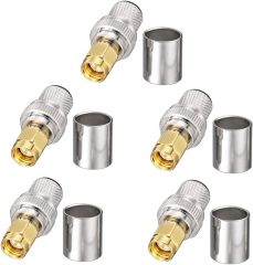 SUPERBAT SMA Connectors Kit SMA Male Crimp Solder Connector Kit Attachment for LMR-400 RG8 RG8/U RG213 Belden-9913 SMA Extension Cable 5-Pack