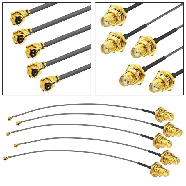 Superbat U.FL to SMA Pigtail 5pcs 6inch SMA Female to UFL/IPEX Cable Wi-Fi Coaxial Cable for Wireless Routers Mini PCIe Cards Network PCI WAN Repeater Module