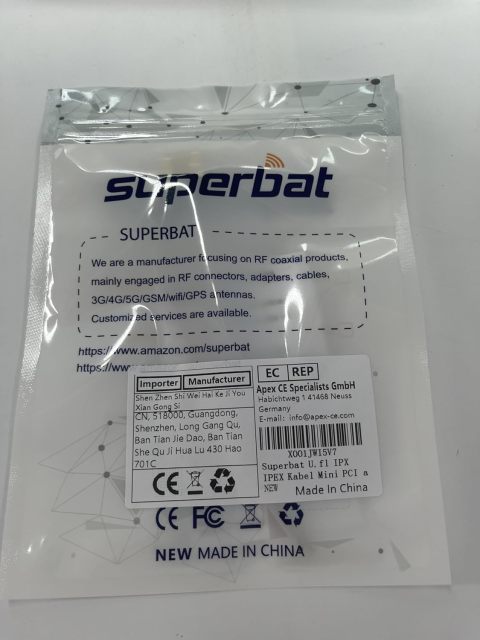 Superbat U.fl/IPEX Cable Mini PCI to SMA Bulkhead O-Ring Jack Low Loss Coaxial Cable RG178 6" 15cm for Wireless Routers Mini PCIe Cards Network Extension Pigtail PCI WiFi WAN Repeater Antenna 2-Pack