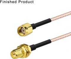 SUPERBAT RPSMA Crimp Connectors Kit RP-SMA Male + RP-SMA Female Crimp Solder Connectors Attachment for RG174 RG316 RG188 RG188A LMR100 Coax Cable 10-Pack