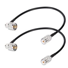 Superbat CB Antenna Cable 12inch, 2pcs UHF PL259 Male to SO239 Female RG58 Antenna Extension Coax Jumper Cable for Radio Antennas Scanner Antenna Analyzer Dummy Load SWR Meter etc.