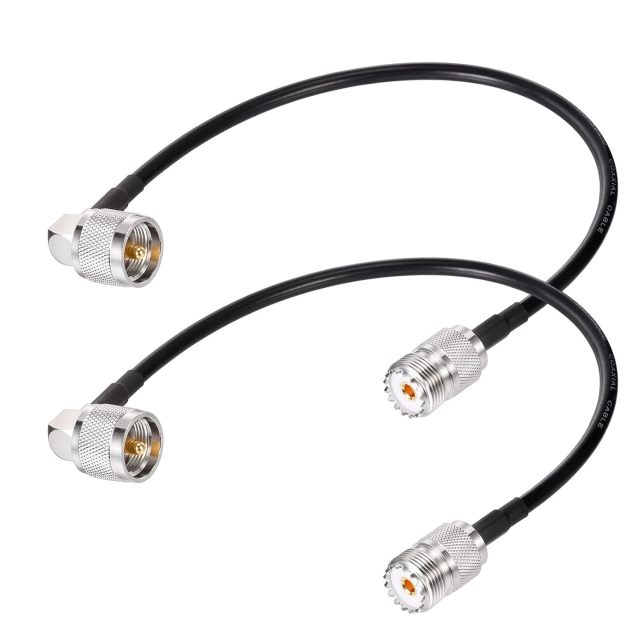 Superbat CB Antenna Cable 12inch, 2pcs UHF PL259 Male to SO239 Female RG58 Antenna Extension Coax Jumper Cable for Radio Antennas Scanner Antenna Analyzer Dummy Load SWR Meter etc.