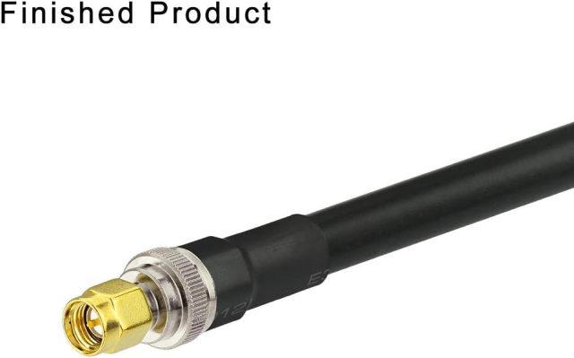 SUPERBAT SMA Connectors Kit SMA Male Crimp Solder Connector Kit Attachment for LMR-400 RG8 RG8/U RG213 Belden-9913 SMA Extension Cable 5-Pack