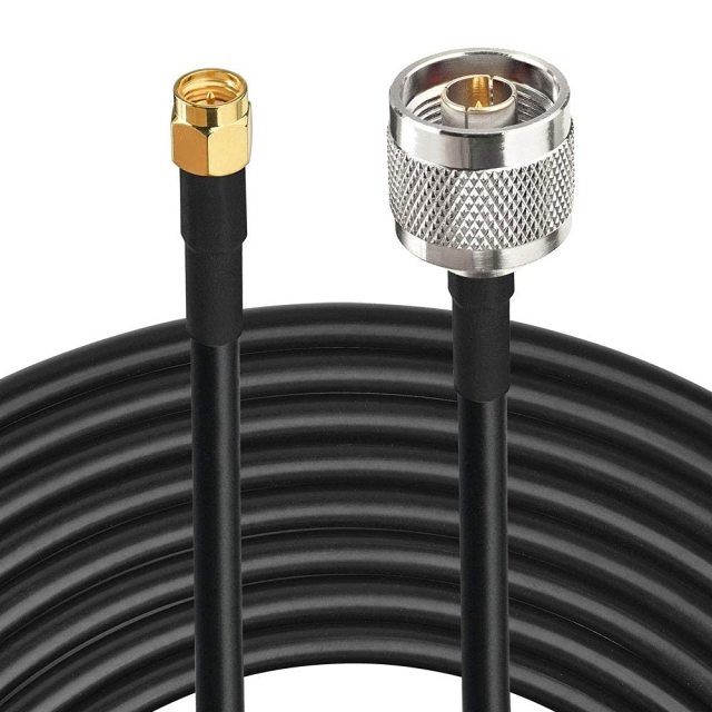 Superbat Low Loss N Male to SMA Male with Weatherproof Connectors RG58 Cable（12feet,3.5M） for Celling Antenna