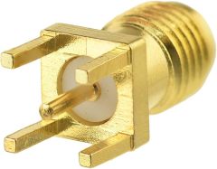wlaniot 10pcs SMA Female PCB Panel Edge Mount Connector Straight Solder RF Coaxial Adapter Vertical Thru Hole Goldplated