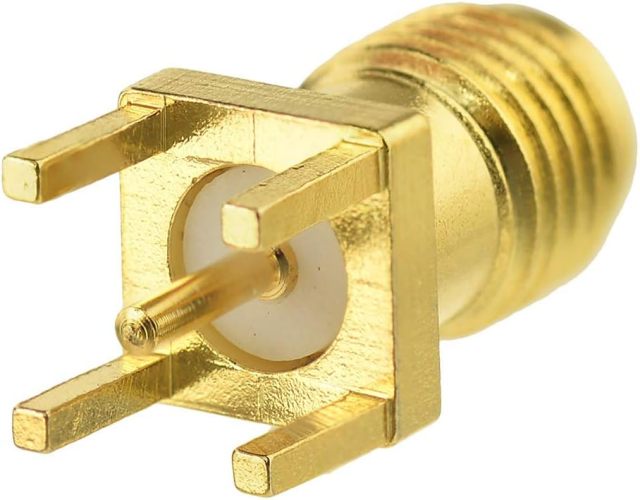 wlaniot 10pcs SMA Female PCB Panel Edge Mount Connector Straight Solder RF Coaxial Adapter Vertical Thru Hole Goldplated