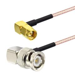 SUPERBAT SMA to BNC Cable, SMA Male to BNC Male Cable Pigtail + Right Angle BNC Male to SMA Male RG316 Jumper Cable (3ft 2Pcs) for VHF/UHF radios, SDR's and Network analyzers