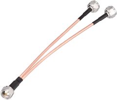 SUPERBAT 75Ohm TV Splitter, F Type Splitter Cable F Male to F Dual Male Coax Splitter RG179 Coaxial Cable 15cm (6") for Cable Modem and Cable Box etc.