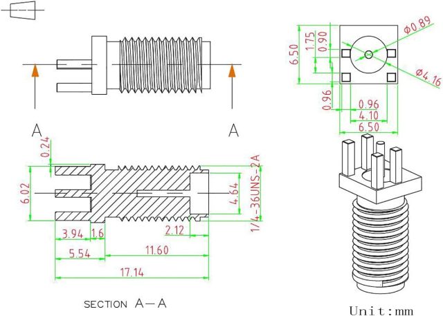 Superbat SMA Connectors SMA Female PCB Edge Mount Connector Solder RF Coaxial Adapter SMA Female Bulkhead Connector for 0.062 inch End Launch 10pcs