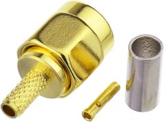 SUPERBAT RPSMA Crimp Connectors Kit RP-SMA Male + RP-SMA Female Crimp Solder Connectors Attachment for RG174 RG316 RG188 RG188A LMR100 Coax Cable 10-Pack