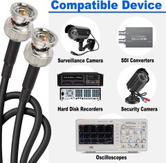 Superbat Flexible SDI Cable 3G/6G/12G SDI Cable 6ft BNC Cable Belden 4855R Cable Support 4K/8K SDI Camera 6K Video, for RED Komodo and V-Raptor Precision BNC Video Cable