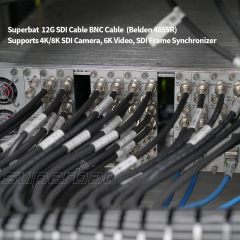 Superbat Flexible SDI Cable 3G/6G/12G SDI Cable 6ft BNC Cable Belden 4855R Cable Support 4K/8K SDI Camera 6K Video, for RED Komodo and V-Raptor Precision BNC Video Cable