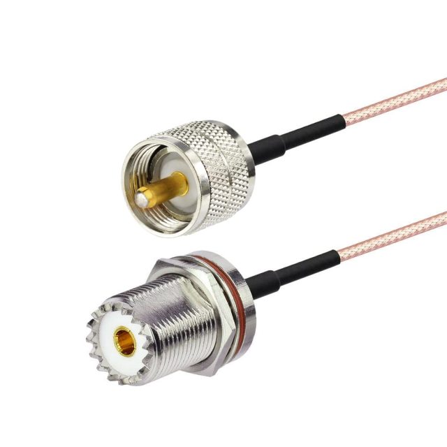 Superbat CB Coax Cable UHF PL-259 to SO239 Bulkhead Connector Cable (12inch RG316 Jumper) for VHF/UHF Radio Antenna Analyzer Dummy Load SWR Meter