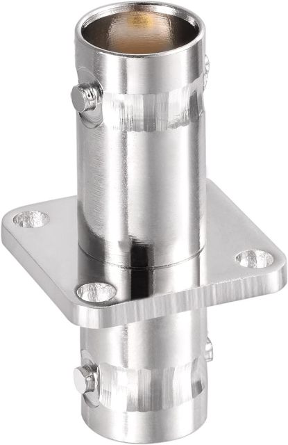 Superbat 2pcs BNC Adapter BNC Female to BNC Jack Female Flange 4 Hole Panel Mount RF Coaxial Connector