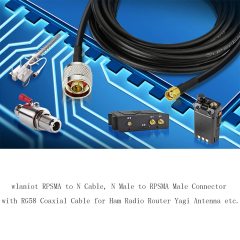 wlaniot RPSMA to N Cable N Male to RPSMA Male Connector Loss Loss RG58 Coax Cable 26Ft for Ham Radio WiFi Router LoRa Gateway Yagi Antenna Extension Cable