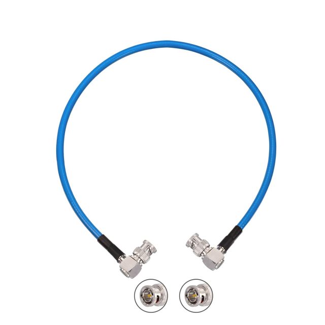 Superbat Short SDI Cable BNC Cable 3G/6G/12G SDI Cable 2ft Blue Belden 1694A Cable Supports HD-SDI/3G-SDI/4K/8K Monitor，Precision SDI Video Cable Right Angle to Right Angle