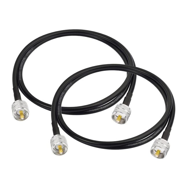 Superbat RG8x Jumper Cable 3ft 2-Pack CB Coax Cable 50 Ohm, UHF PL259 Male CB Antenna Cable for CB Radio,HAM Radio, VHF Radio, SWR Meter, Antenna Analyzer