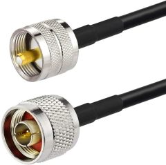 SUPERBAT N Male to PL259 RF Coaxial Coax Cable 25ft + 2pcs N Female / SO239 Adapter Kit for Booster Antenna SWR Meter Ham Radio Duplexer Repeater etc.