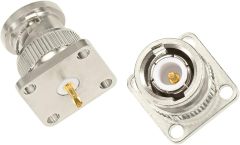 Superbat BNC Connector BNC Male Connector 4 Hole Flange Mount Panel with Solder Cup Straight RF Coax Connector 5pcs
