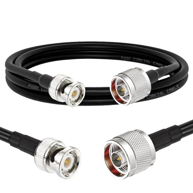 Superbat N Male to BNC Male Jumper Cable 50 Ohm 3ft Low Loss RG8X Cable for Scanner Antenna Splitter VHF Radio etc.