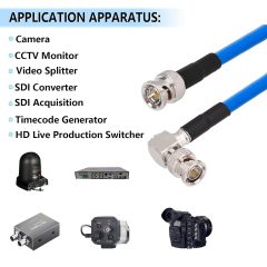 Superbat 6G/12G SDI Cable 75 Ohm Short BNC Cable 10ft BNC Male to Right Angle BNC Male Belden 1694A Video Cable for HD Cameras CCTV Monitor SDI Video Equipment Supports HD-SDI/3G-SDI/4K/8K