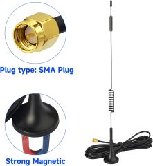 Superbat 4G LTE Antenna 7dBi SMA Male Cellular Antenna Magnetic Antenna 2-Pack for 4G LTE Wireless CPE Router Hotspot Cellular Gateway Industrial IoT Router Game Camera Security Camera