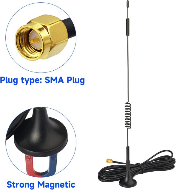 Superbat 4G LTE Antenna 7dBi SMA Male Cellular Antenna Magnetic Antenna 2-Pack for 4G LTE Wireless CPE Router Hotspot Cellular Gateway Industrial IoT Router Game Camera Security Camera