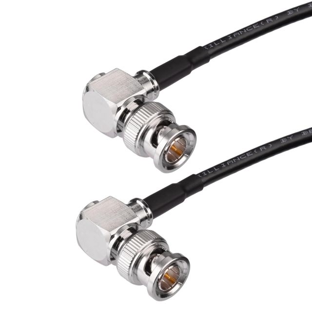 Superbat 3G/6G/12G SDI Cable 3ft BNC Cable 75 Ohm Thin Precision SDI Video Cable Right Angle Supports HD-SDI/3G-SDI/4K/8K Monitor Surveillance Camera CCTV System