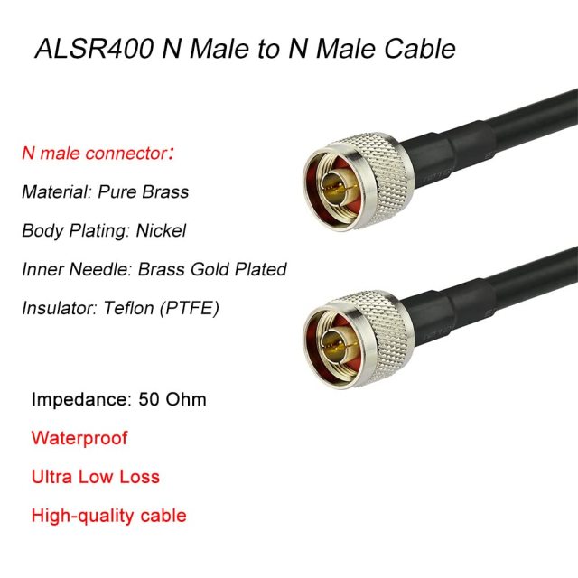 Superbat Ultra Low Loss Coax Cable 3ft N Male to N Male Cable for ADS-B Antenna SWR Meter Cell Booster Lora Antenna Surge Arrester etc.