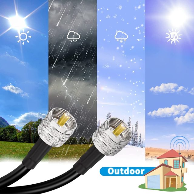 Superbat RG8x Jumper Cable 3ft 2-Pack CB Coax Cable 50 Ohm, UHF PL259 Male CB Antenna Cable for CB Radio,HAM Radio, VHF Radio, SWR Meter, Antenna Analyzer