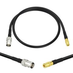 Superbat BNC Female to SMB Male 50 Ohm RG174 Coaxial Cable 1ft for RF Applications,Antennas,Radio Boards,Base Stations etc(2Pcs)
