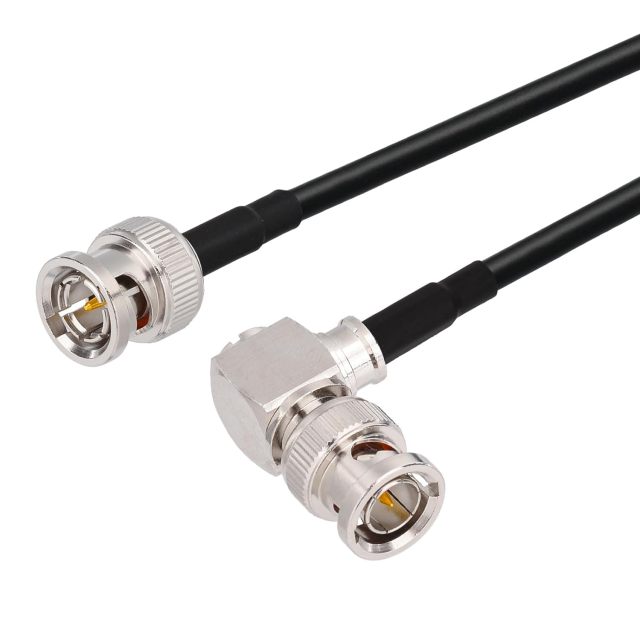 Superbat 3G 6G SDI Cable 6ft,BNC Male to Right Angle BNC Male 75 Ohm BNC Video Cable,Thin & Short Belden 1855A Coaxial Cable（2-Pack for HD Camera CCTV Monitor Video Switcher SDI Splitter etc