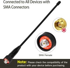 Superbat Handheld Radio Antenna with SMA Connector 136-174MHz/400-470MHz Antenna (2-Pack) Compatible Antenna for Wouxun/TYT Radios etc.