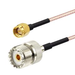 Superbat SMA to SO239 Pigtail SMA Male to UHF SO-239 Female Connectors RG316 Cable for SDR Dongle Amateur Handheld Antenna Radio VHF/UHF Transmitter 2pcs